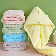 Dry Hair Cap for Women Thickened Double Layer Quick Drying Coral Velvet Dry Hair Towel Absorbent Headband Bath Cap