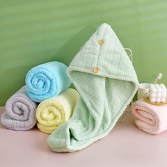 Dry Hair Cap for Women Thickened Double Layer Quick Drying Coral Velvet Dry Hair Towel Absorbent Headband Bath Cap