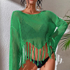 Lace-knit sweater with soft and comfortable fabric