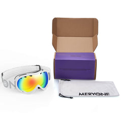White plated Snow Goggles(Cylindrical)