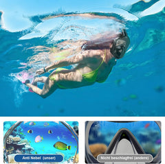 Maschera da snorkeling per adulti | protezione contro la CO2 | maschera completa per lo snorkeling | set alternativa | maschera integrale per snorkeling per adulti