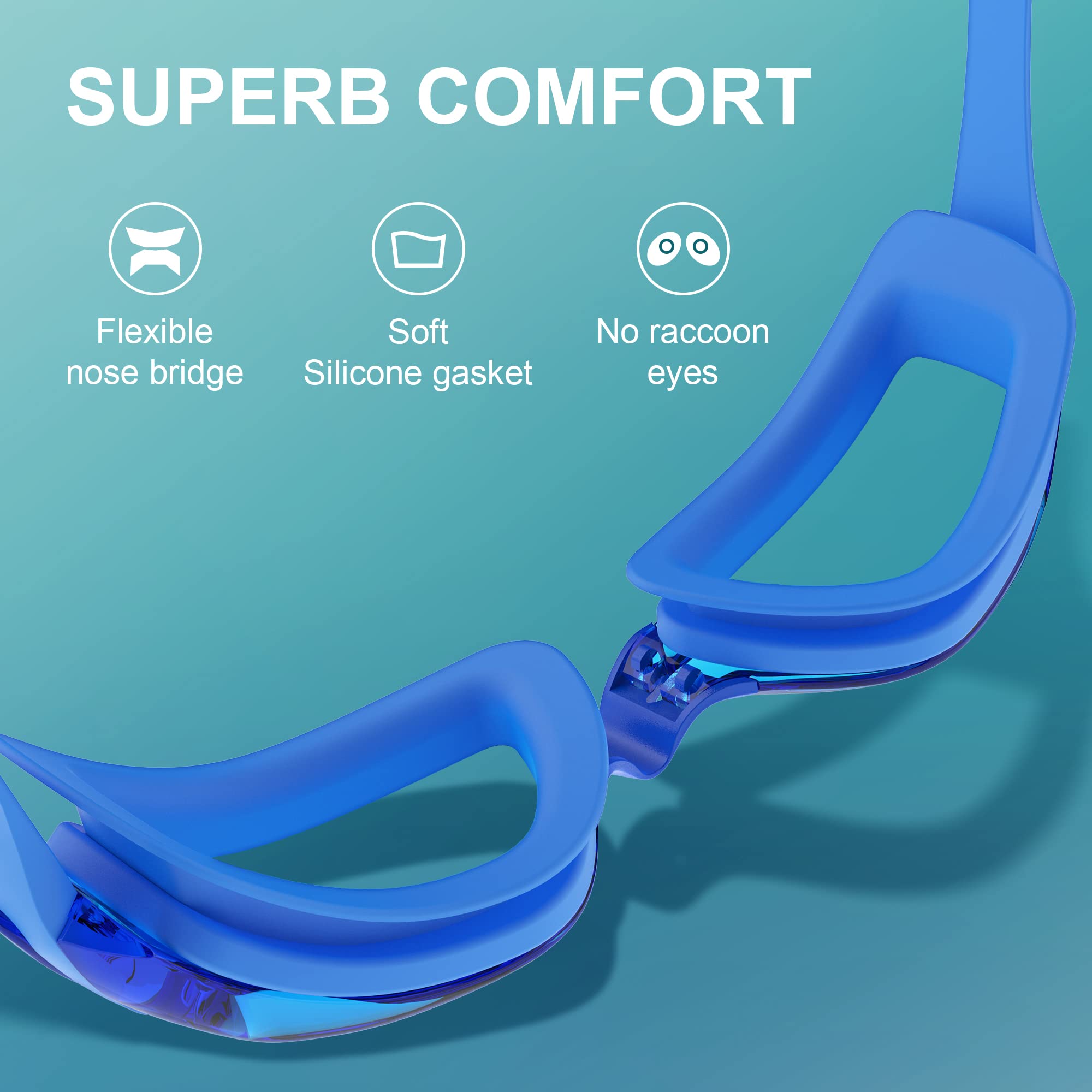 Rabigala Adult Swim Goggles for Men and Women - Anti-Fog and UV Protection