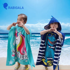Baby hooded bath towel cartoon hooded baby bathrobe beach children's cape large water absorbent children's cape