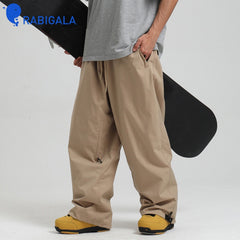 New Men's Loose Ski Pants for Snowboarding, Windproof and Waterproof