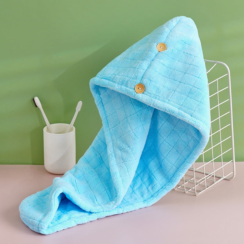 Dry Hair Cap for Women Thickened Double Layer Quick Drying Coral Velvet Dry Hair Towel Absorbent Headband Bath Cap