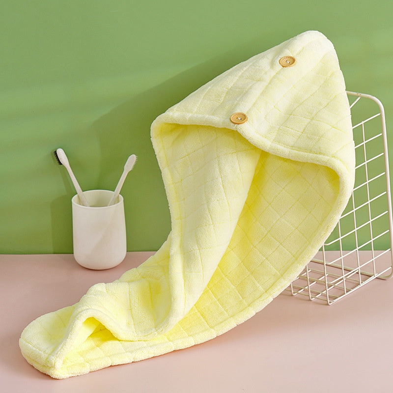Dry Hair Cap for Women Thickened Double Layer Quick Drying Coral Velvet Dry Hair Towel Absorbent Headband Bath Cap