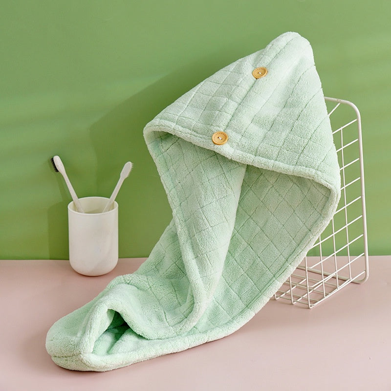 Dry Hair Cap for Women Thickened Double Layer Quick Drying Coral Velvet Dry Hair Towel Absorbent Headband Bath Cap