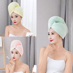 Dry Hair Cap for Women Thickened Double Layer Quick Drying Coral Velvet Dry Hair Towel Absorbent Headband Bath Cap