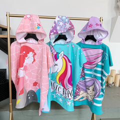Baby hooded bath towel cartoon hooded baby bathrobe beach children's cape large water absorbent children's cape