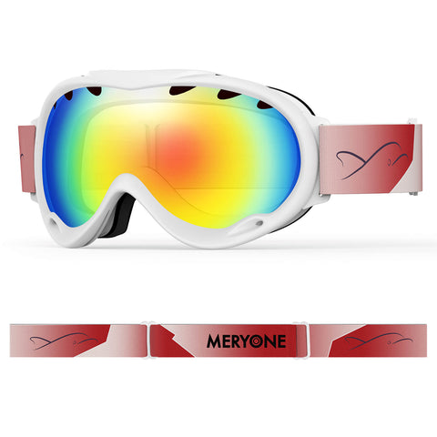 White plated Snow Goggles(Cylindrical)