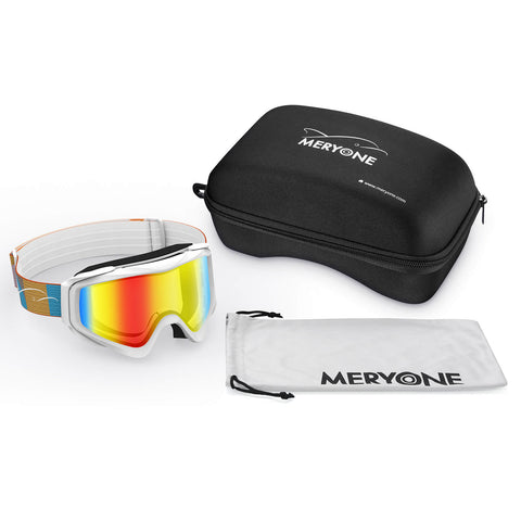 White Frame Ski Goggles