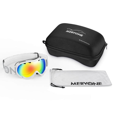 White plated Snow Goggles(Cylindrical)