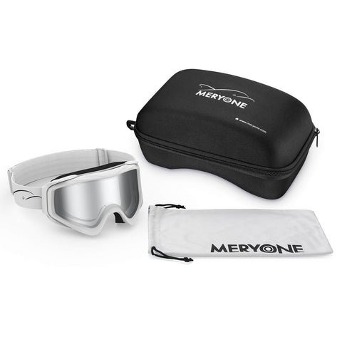 White Frame Ski Goggles