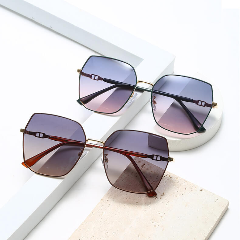 Simple Style Metal Large Frame Women Sunglasses - Dion