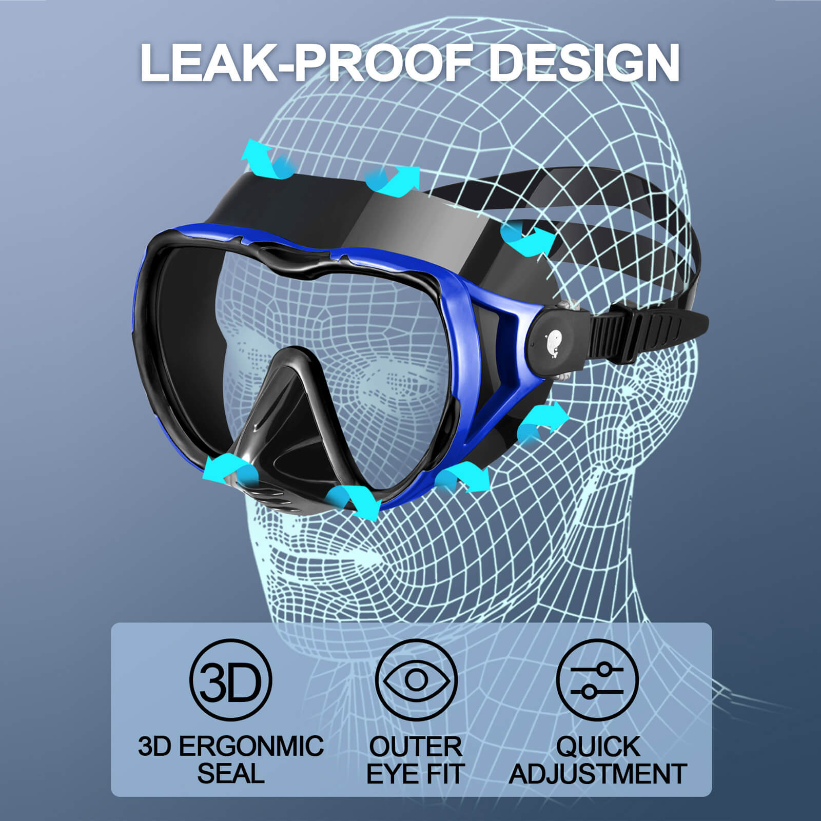 Cryst - HD and Advanced Anti-Fog Technology Snorkel Mask